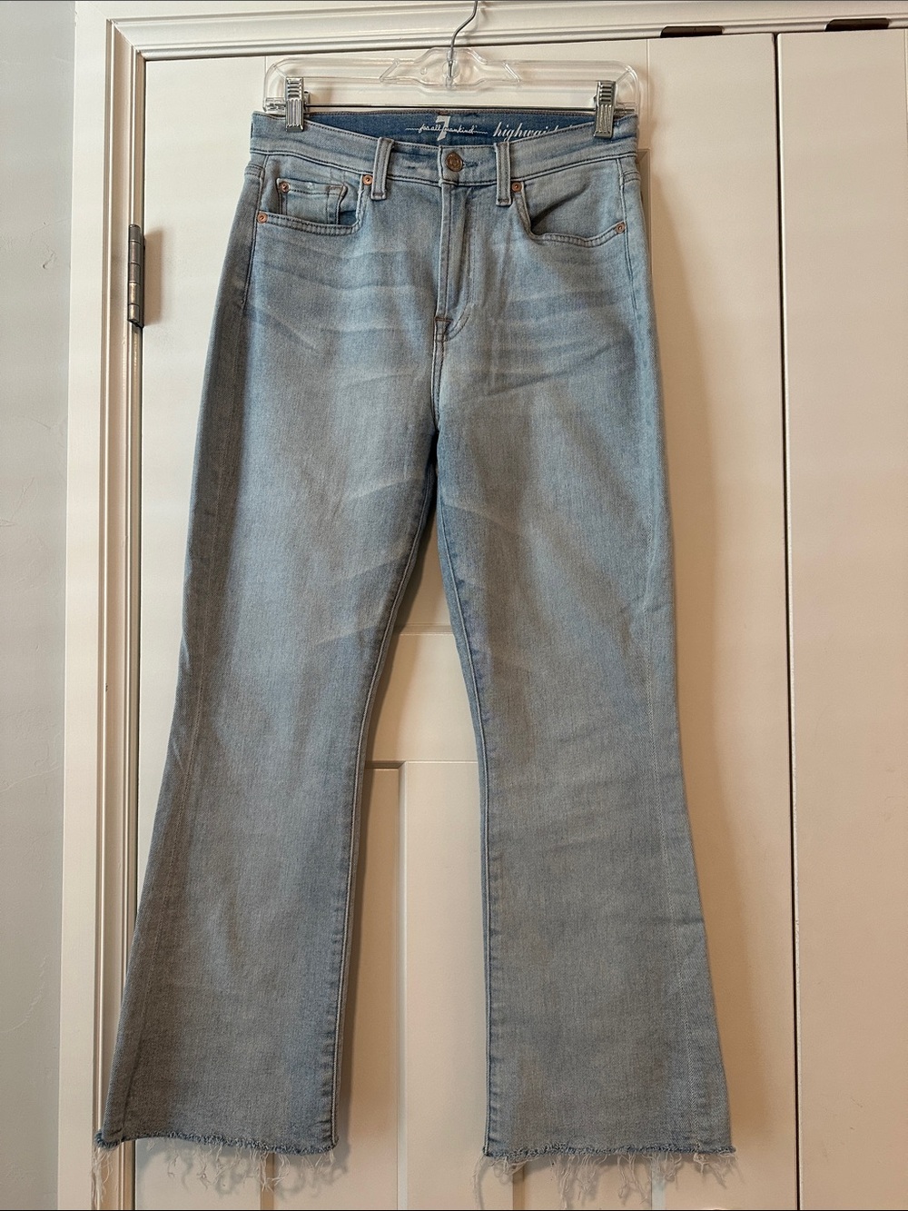 7 For All Mankind High Rise Light Blue Flared Jeans